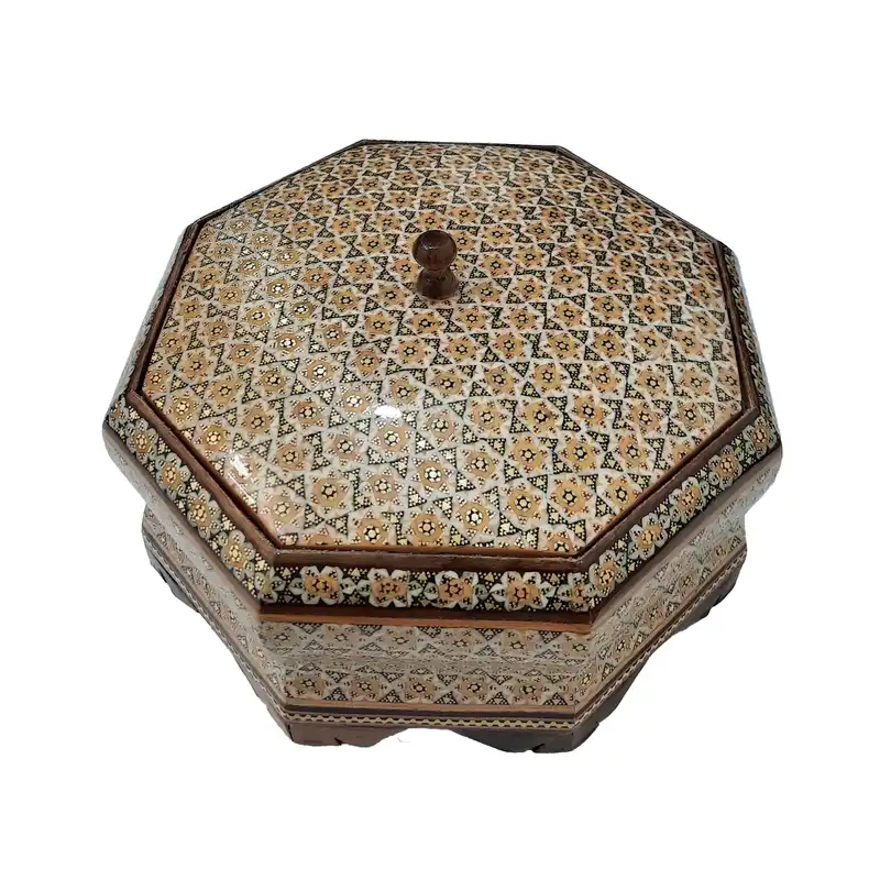 شکلات خوری خاتم کاری مدل هشت گوش کد 152