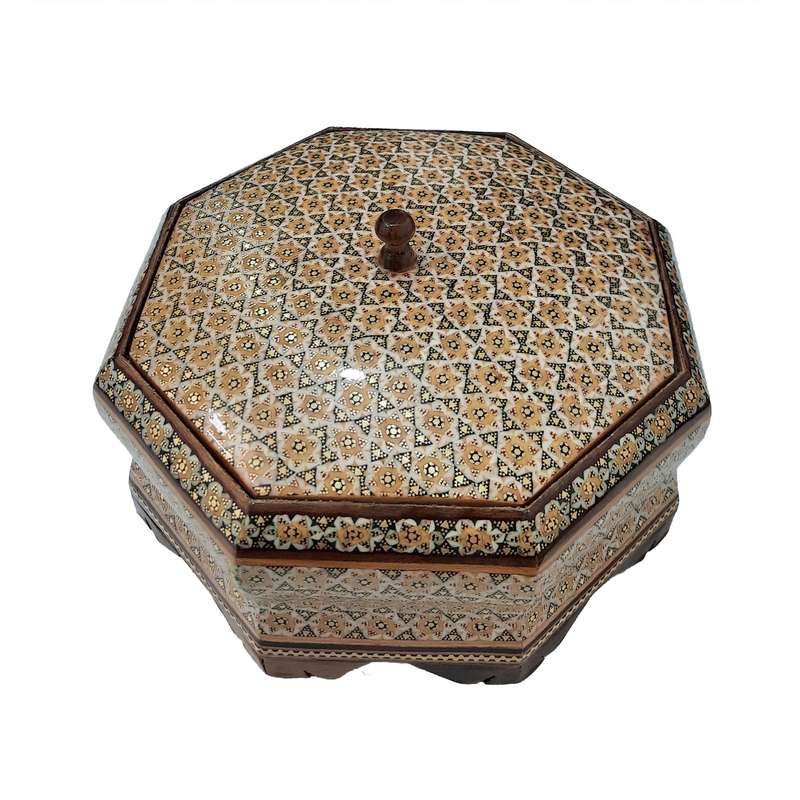 شکلات خوری خاتم کاری مدل هشت گوش کد 152