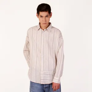 پیراهن آستین بلند مردانه ان سی نو مدل راه راه دونا