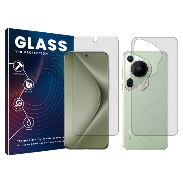 محافظ صفحه نمایش شفاف گلس مدل Resistant‌ مناسب برای گوشی موبایل هوآوی Pura 70 Ultra به همراه محافظ پشت گوشی