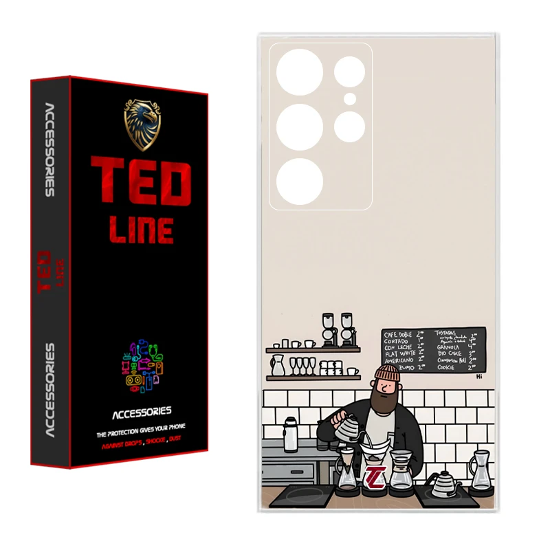 کاور تدلاین طرح باریستا کد 1214 مناسب برای گوشی موبایل سامسونگ Galaxy S23 Ultra