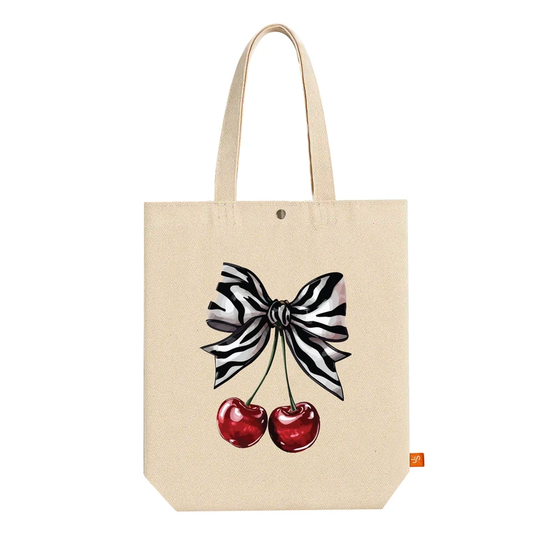 ساک خرید پارچه ای آس استایل من طرح پاپیون گیلاسی کد ART1264