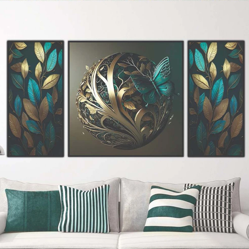 تابلو بکلیت طرح مدرن دیجیتال آرت مدل B-2175 فریم مشکی مجموعه 3 عددی