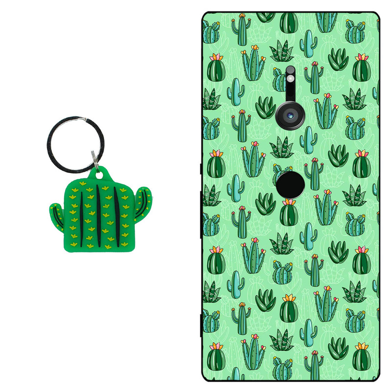 کاور مگافون طرح کاکتوس مدل 1643 مناسب برای گوشی موبایل سونی Xperia XZ3 به همراه جاسوئیچی