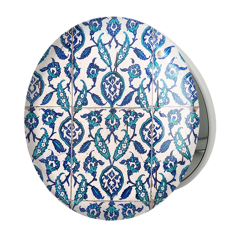 آینه جیبی خندالو طرح کاشی مدل تاشو کد 2168 