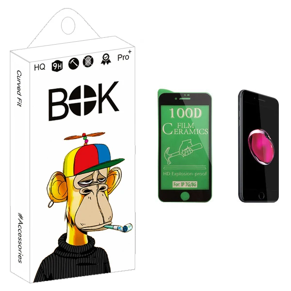 محافظ صفحه نمایش سرامیکی بوک مدل +HD مناسب برای گوشی موبایل اپل iPhone 8