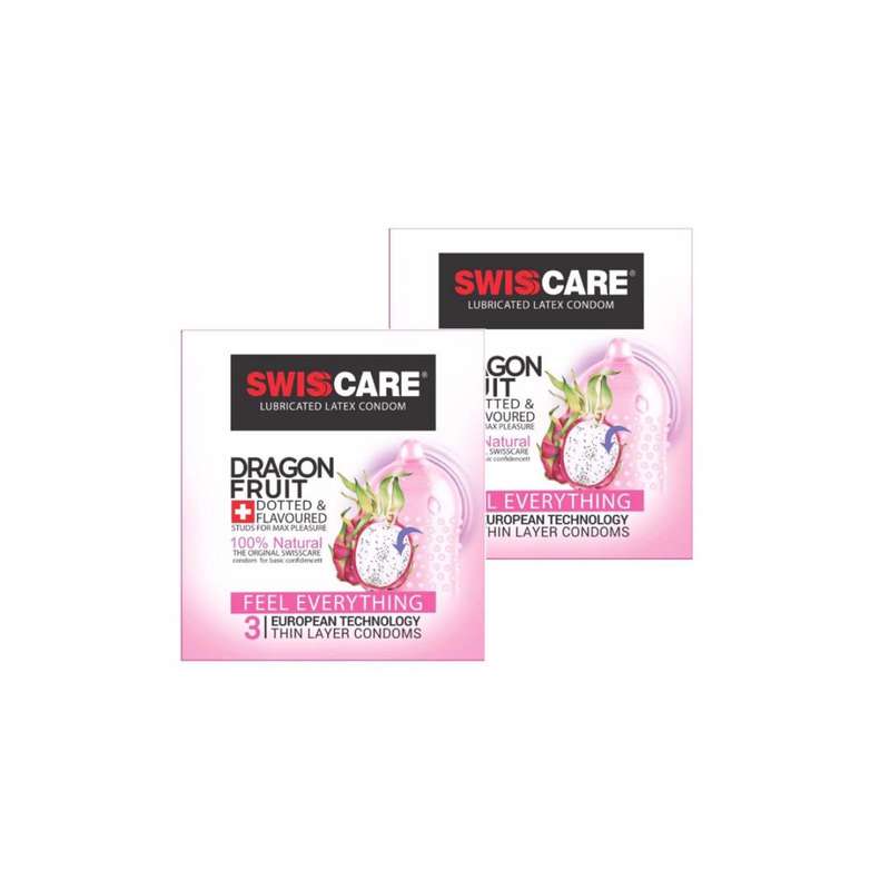 کاندوم سوئیس کر مدل Dragon Fruit مجموعه 2 عددی کاندوم سوئیس کر مدل Dragon Fruit مجموعه 2 عددی