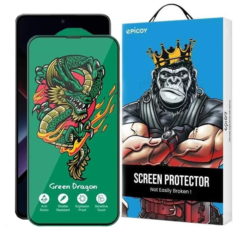 محافظ صفحه نمایش اپیکوی مدل Green Dragon ExplosionProof مناسب برای گوشی موبایل شیائومی Poco X7 Pro / X6 Pro / Redmi Note 14 / turbo 4