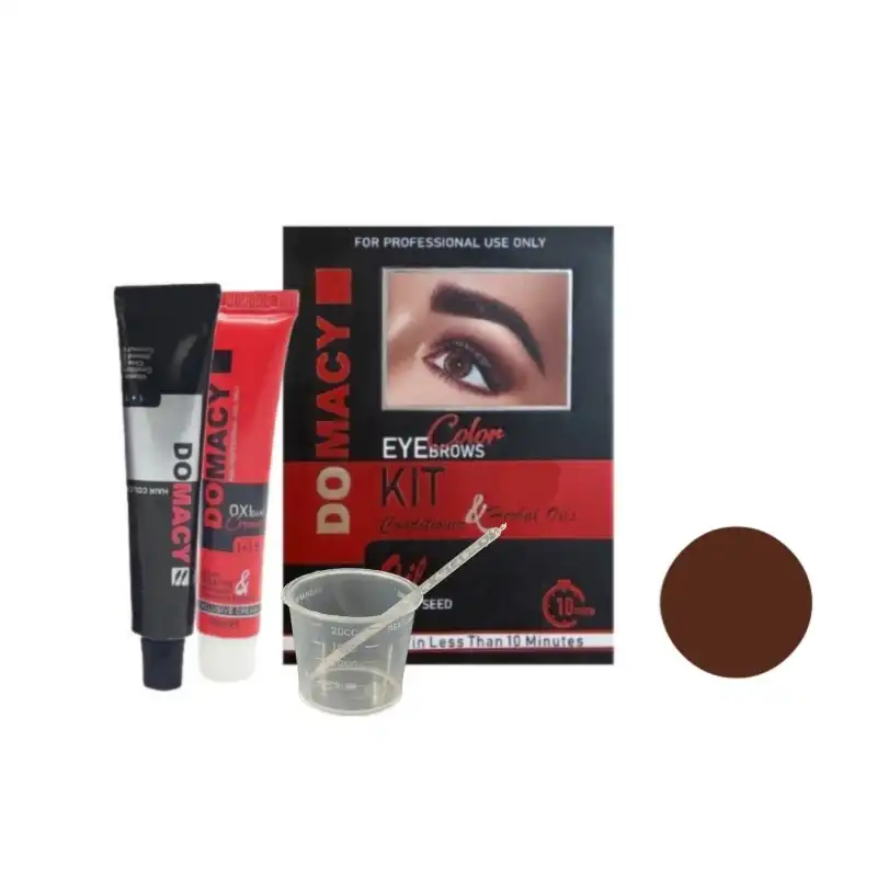 کیت رنگ ابرو دوماسی شماره 5 حجم 15 میلی لیتر رنگ کاکائویی تیره