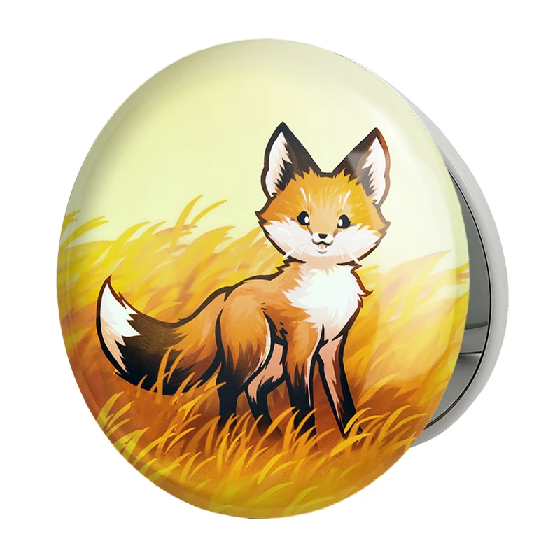 آینه جیبی خندالو طرح روباه حیوانات بامزه مدل تاشو کد 21059 