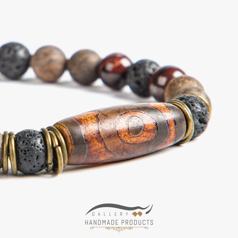 نیم ست نقره مردانه ریسه گالری مدل تبتی 1410-5248