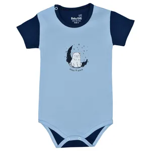 بادی آستین کوتاه نوزادی بی بی وان مدل خرس قطبی کد 1