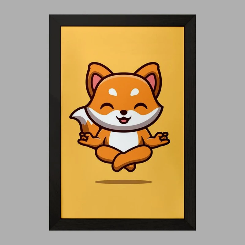 تابلو خندالو مدل حیوانات بامزه روباه کد 29447