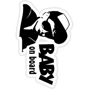 استیکر لپ تاپ طرح Baby On Board Funny Car Child Children Window Bumper Vinyl Decal Sticker کدST127