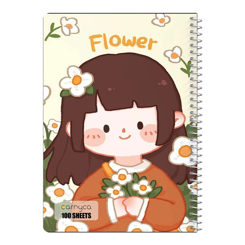 دفتر مشق 100 برگ سیمی کارنیکا طرح دختر خندون Smiling Girl کد 92623
