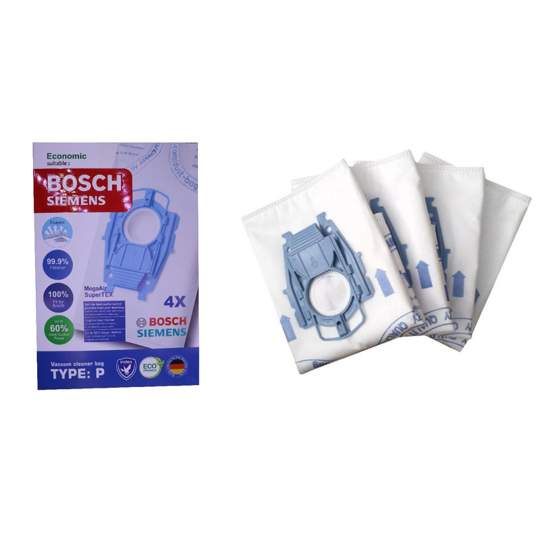 پاکت جاروبرقی مدل  Mega Air Super Tex  تایپ P مناسب جاروبرقی زیمنس و بوش