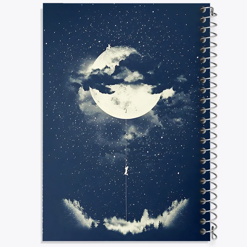 دفتر ژورنال نویسی 50 برگ خندالو مدل نقطه ای طرح ماه (Moon) کد F6438