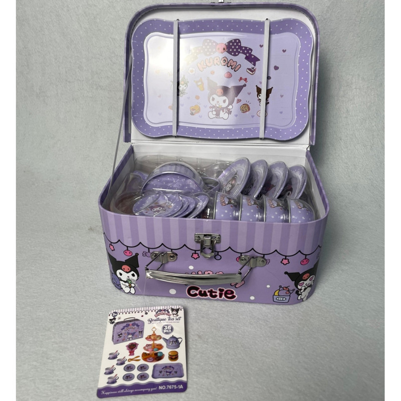 ست اسباب بازی چایخوری مدل کرومی طرح چمدانی