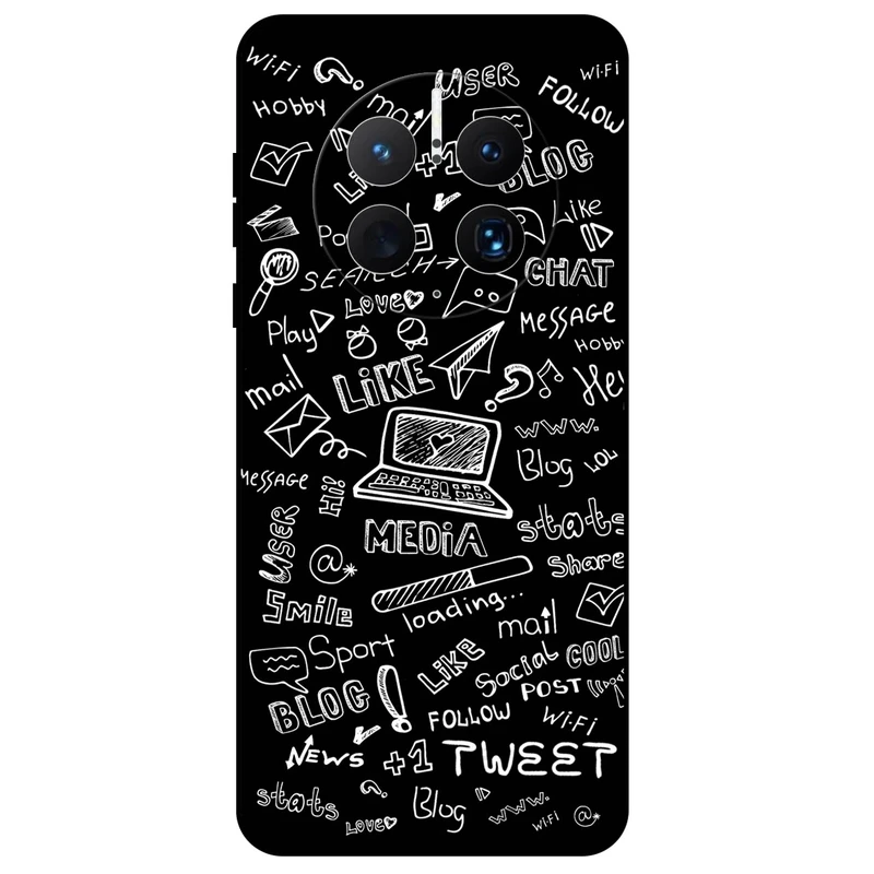 کاور مگافون طرح رسانه های اجتماعی مدل 1898 مناسب برای گوشی موبایل هوآوی Mate 50 Pro