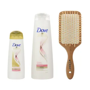 شامپو مو داو مدل Color protect حجم 400 میلی لیتر به همراه نرم کننده داو مدل color vibrancy حجم 200 میلی لیتر به همراه برس چوبی هدیه