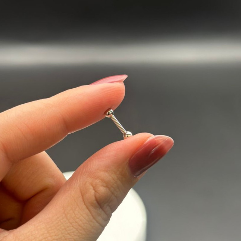 پیرسینگ نقره زنانه مدل ساده توپی