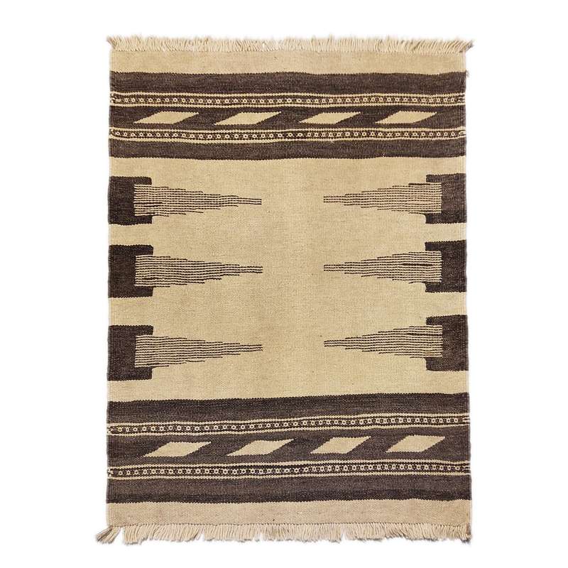 گلیم دستبافت یک متری طرح مدرن خودرنگ کد 1258010