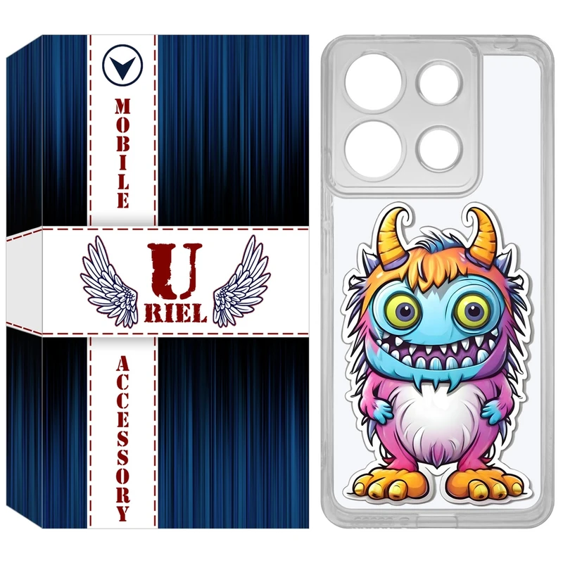 کاور یوریل مدل Clear کد 50 طرح میکروب مناسب برای گوشی موبایل شیائومی Redmi Note 13 4G