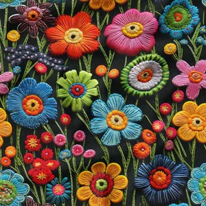 پارچه ملحفه عرض 1.5 متر پارچه باما طرح پنج بعدی زگل نقشینه کد 5013540 رنگ مشکی