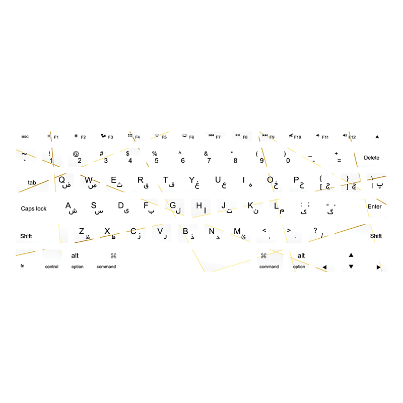  برچسب کیبورد فارسی طرح polygon17 مناسب برای مک بوک پرو 15 اینچ 2008-2015