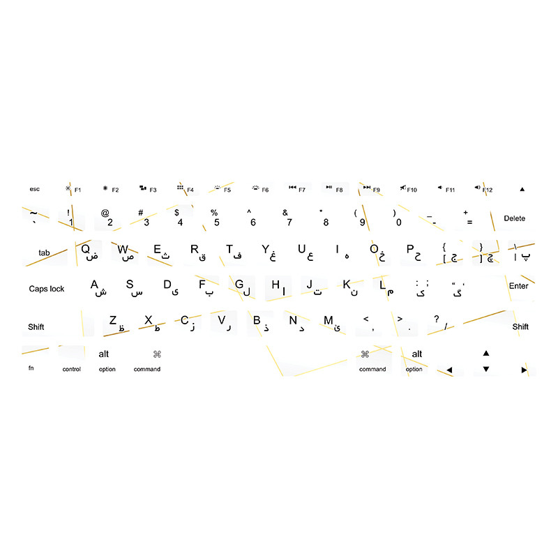 برچسب کیبورد فارسی طرح polygon17 مناسب برای مک بوک پرو 15 اینچ 2008-2015
