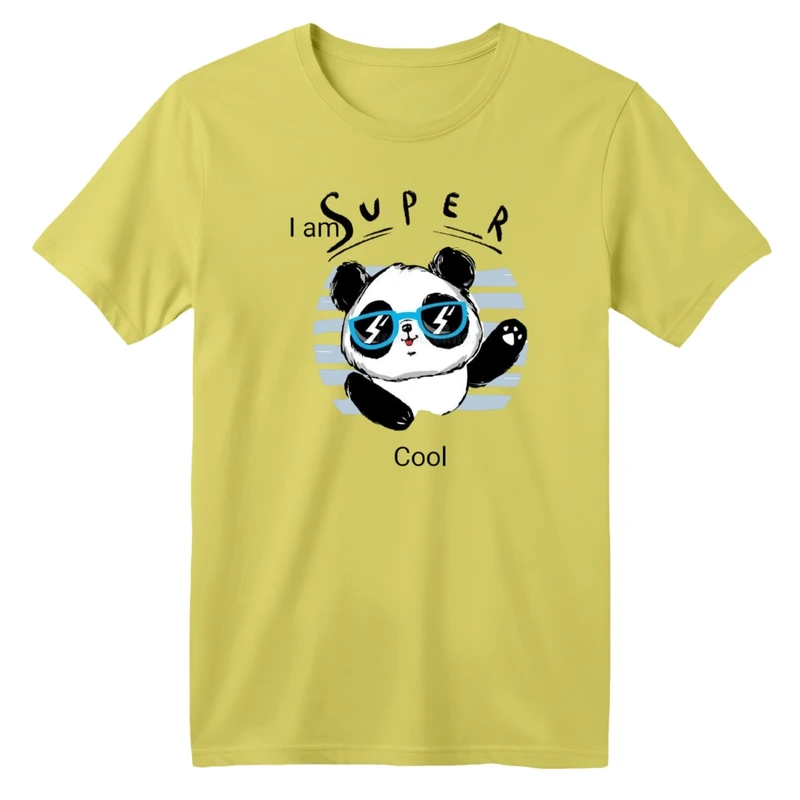 تی شرت آستین کوتاه بچگانه مدل پاندا و عینک