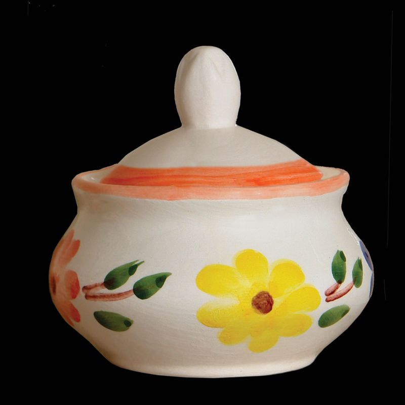 قندان سفالی طرح گلدار کد g1