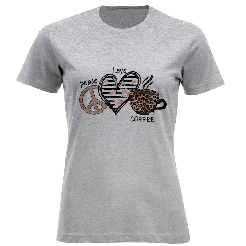 تی شرت آستین کوتاه زنانه مدل D410 COFFELOVE