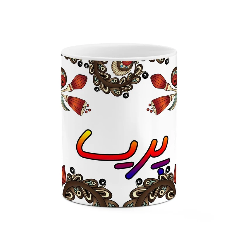 ماگ کاکتی مدل اسم پریسا طرح سنتی گل و بته کد mgh44425