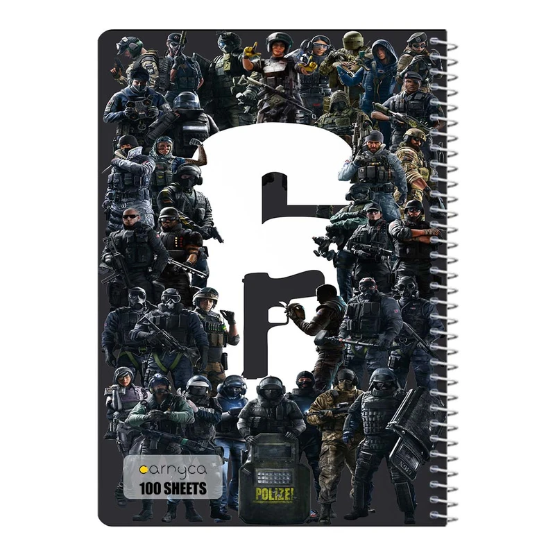 دفتر مشق 100 برگ سیمی کارنیکا طرح رینبو 6 Rainbow Six Siege کد 62784