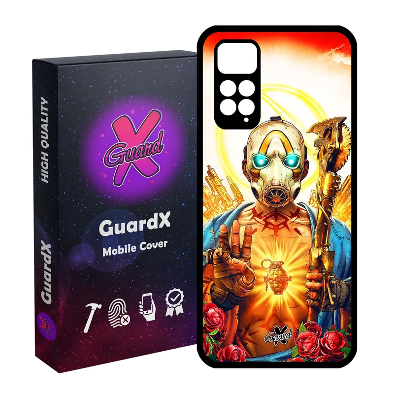 کاور گارد ایکس طرح Borderlands مدل Glass10068 مناسب برای گوشی موبایل شیائومی Redmi Note 11S/ Note 11 4G