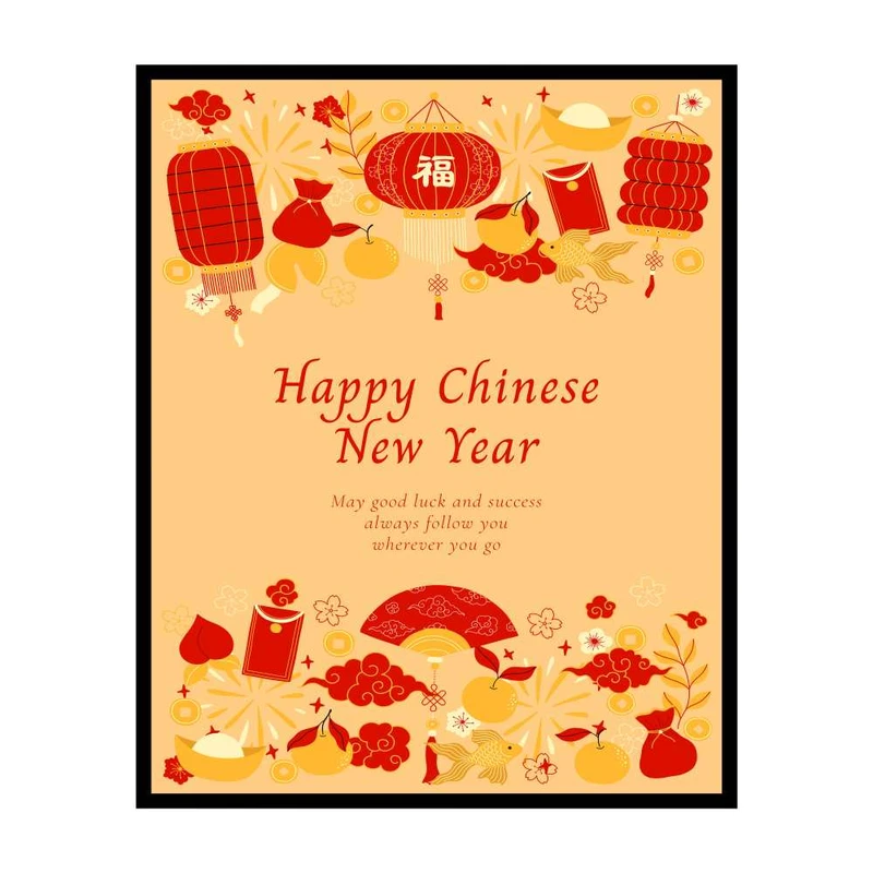 پوستر مدل سال نو چینی مبارک