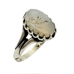 انگشتر نقره مردانه مدل شجر تک درخت کد 4484923
