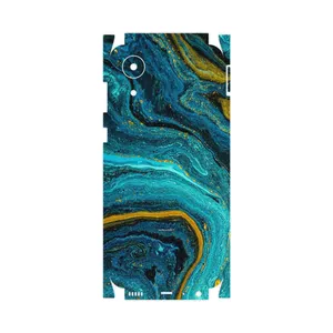 MAHOOT Turquoise marblewith golden streaks-FullSkin Cover Sticker for Samsung Galaxy A03 Core