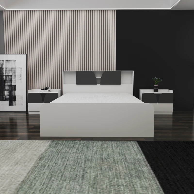 سرویس خواب دونفره اعیان مدل FH508 سایز 160x200 سانتی متر مجموعه 3 عددی