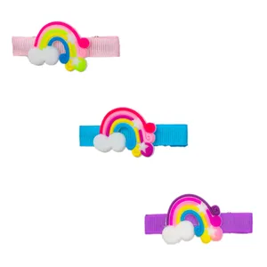 گیره مو دخترانه مدل رنگین کمان اسب های تک شاخ مجموعه 3 عددی