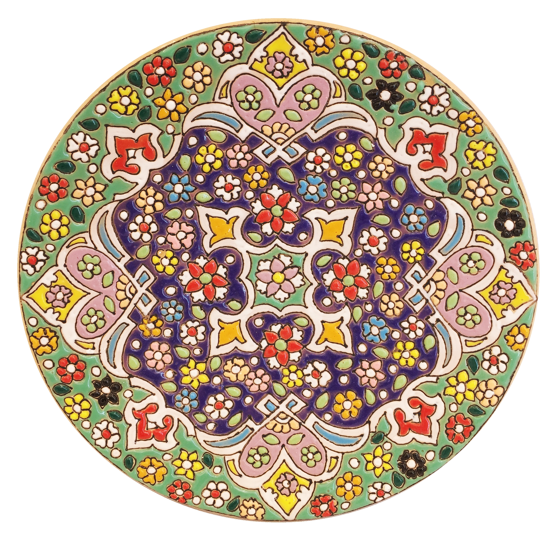 بشقاب میناکاری سفالی زمانیان کد ZMN15062