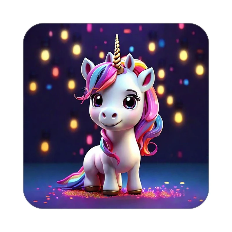 زیر لیوانی کاکتی طرح اسب تک شاخ و یونیکورن مدل mp30799