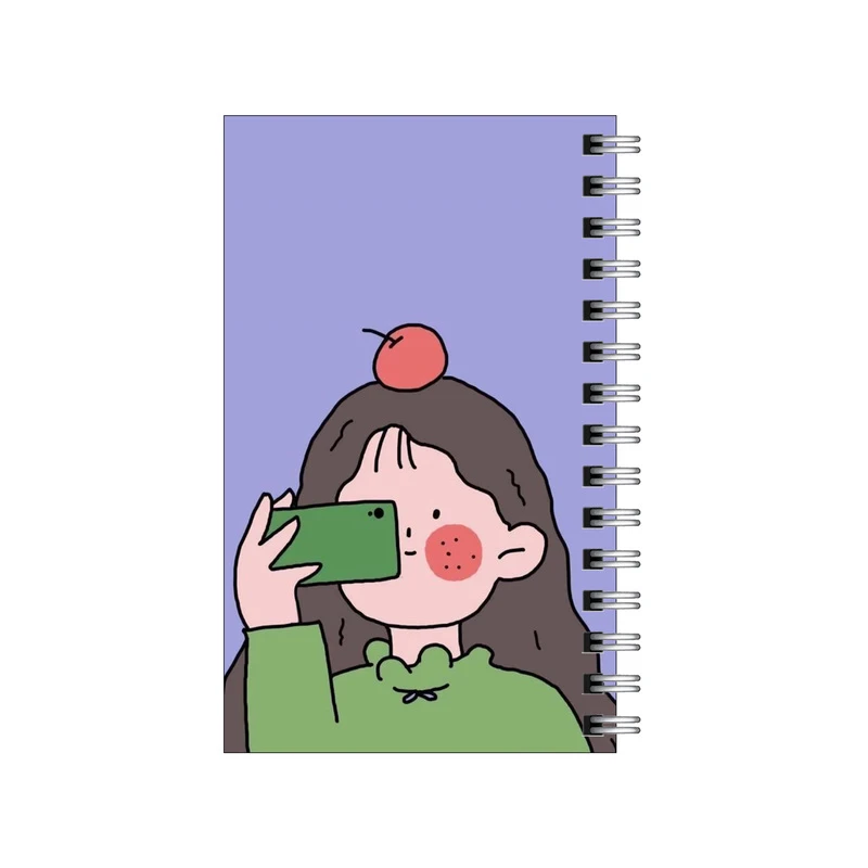 دفترچه یادداشت مدل to do list طرح دختر عکاس و سیب کد 7700968