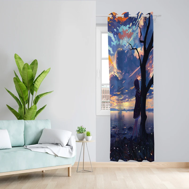 پرده طرح برکه مدل مخمل پانچی کد 2376 z سایز 140x200 سانتی متر