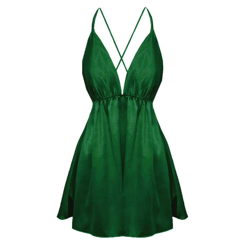 لباس خواب زنانه مدل لاولی رنگ سبز