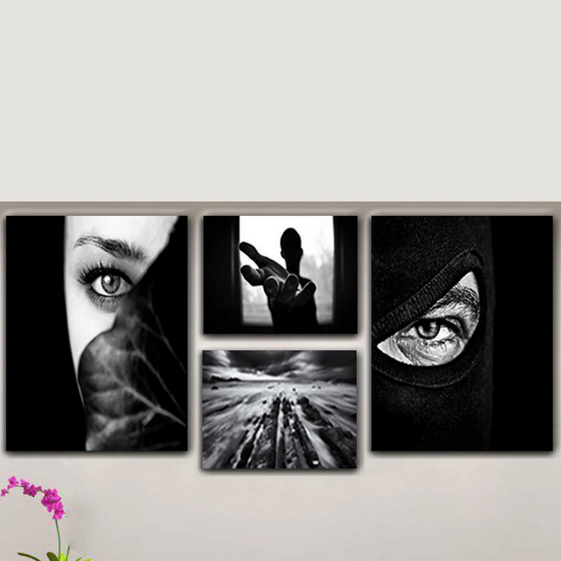 تابلو شاسی بکلیت طرح دکوراتیو چشم مدل SH-136 مجموعه 4 عددی