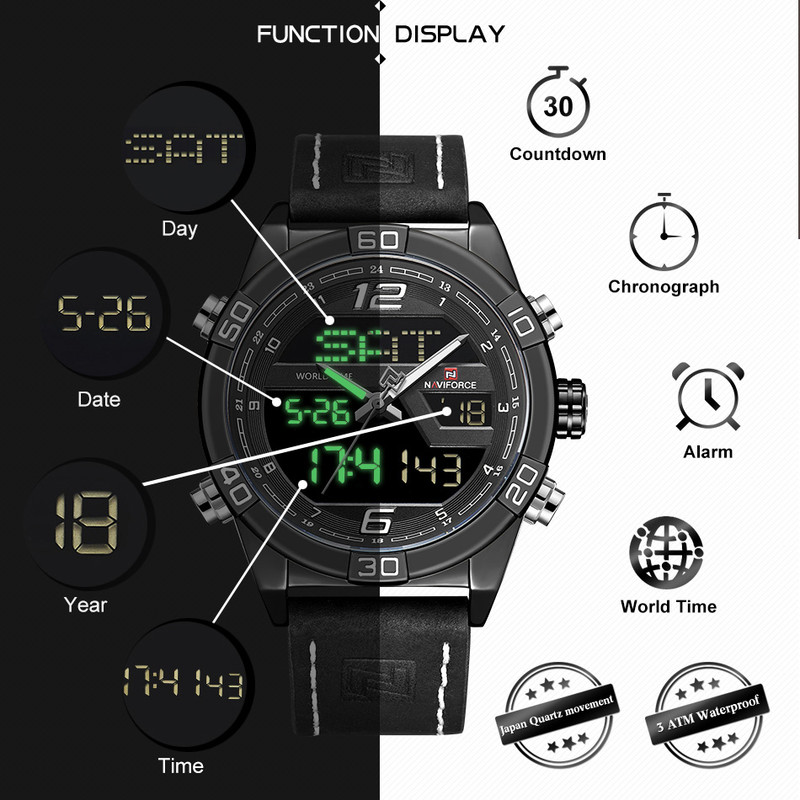 ساعت مچی عقربهای مردانه نیوی فورس مدل 9128 bwb ساعت مچی عقربهای مردانه نیوی فورس مدل 9128 bwb