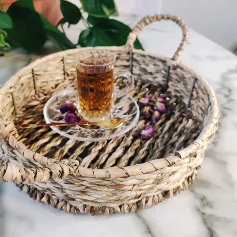 سینی حصیری مدل دسته دار