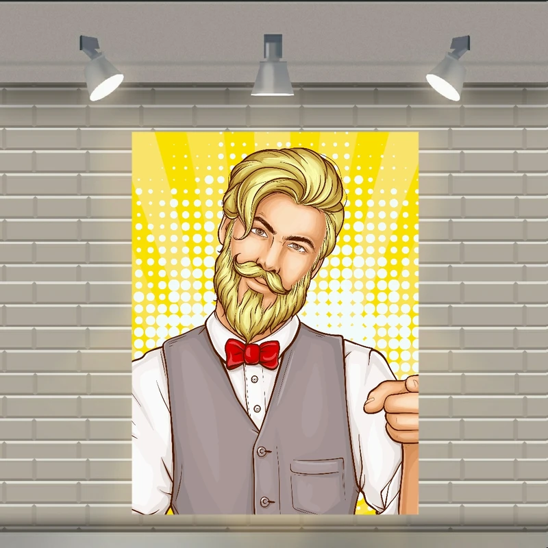 پوستر پارچه ای طرح آرایشگاه مردانه مدل SDP107